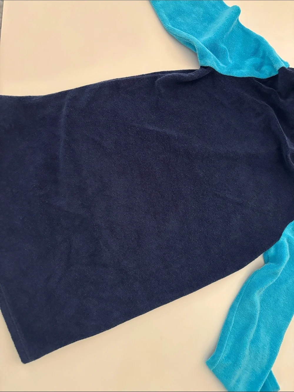 Lands' End Navy & Turquoise Hooded Fleece Beach Cover-Up for Kids
